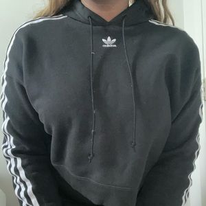 Black adidas cropped hoodie